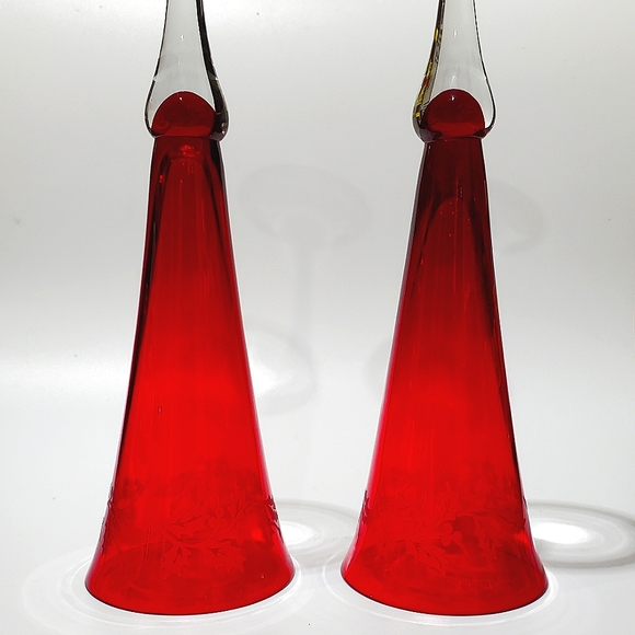 (2) Lenox 11" Holiday Gems Ruby Fluted Glasses - Picture 11 of 13